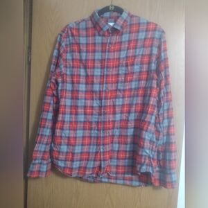 Old Navy Red and Blue Plaid Dress Shirt